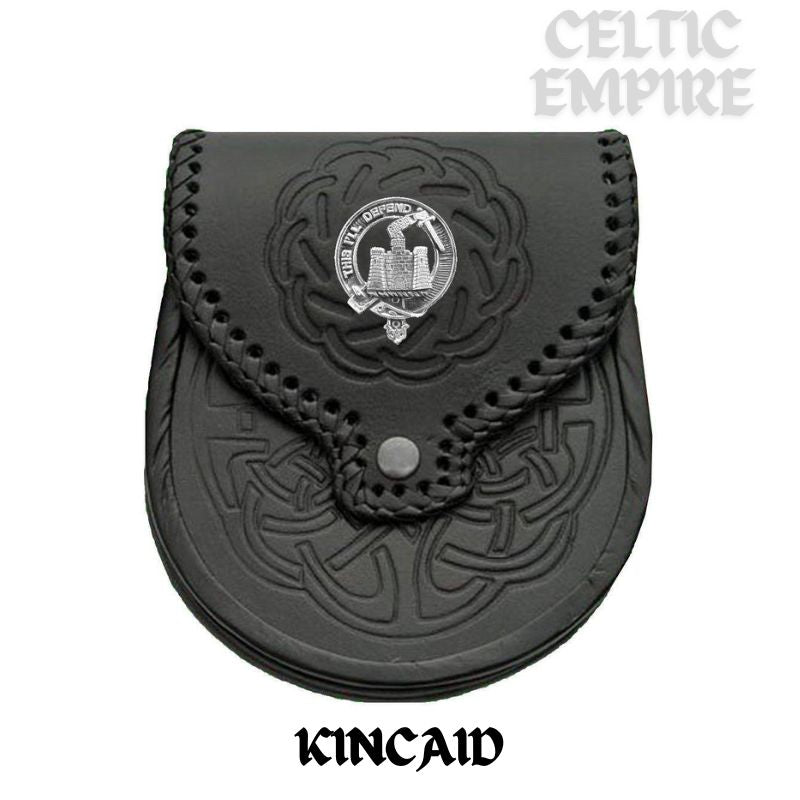 Kincaid Scottish Family Clan Badge Sporran, Leather