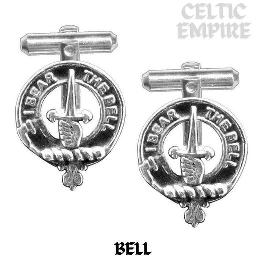 Bell Family Clan Crest Scottish Cufflinks; Pewter, Sterling Silver and Karat Gold