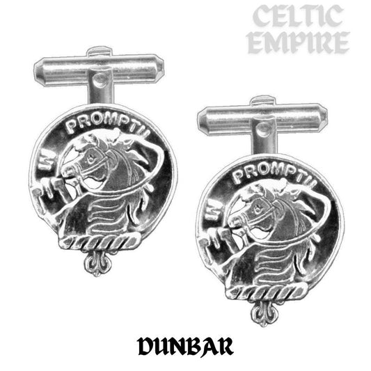 Dunbar Family Clan Crest Scottish Cufflinks; Pewter, Sterling Silver and Karat Gold