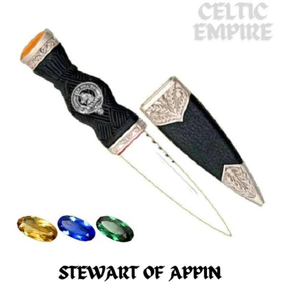 Stewart (Appin) Family Clan Crest Sgian Dubh, Scottish Knife