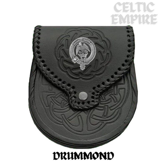 Drummond Scottish Family Clan Badge Sporran, Leather