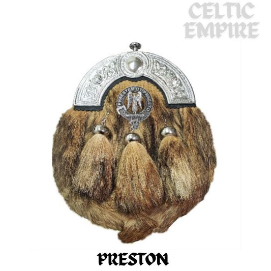 Preston Scottish Family Clan Crest Badge Dress Fur Sporran