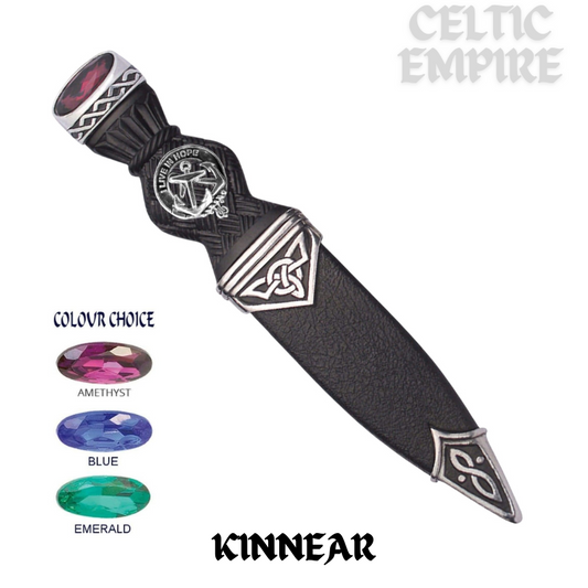 Kinnear Interlace Family Clan Crest Sgian Dubh, Scottish Knife