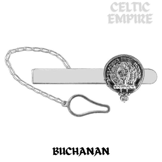 Buchanan Family Clan Crest Scottish Button Loop Tie Bar ~ Sterling silver
