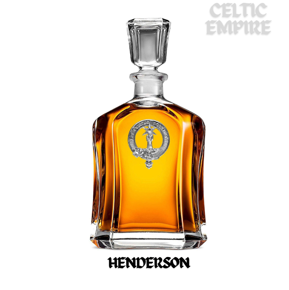 Henderson Family Clan Crest Badge Whiskey Decanter