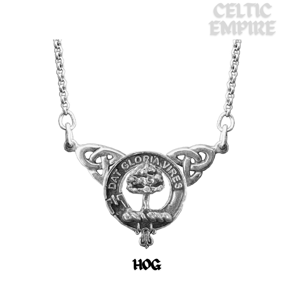 Hog Family Clan Crest Double Drop Pendant