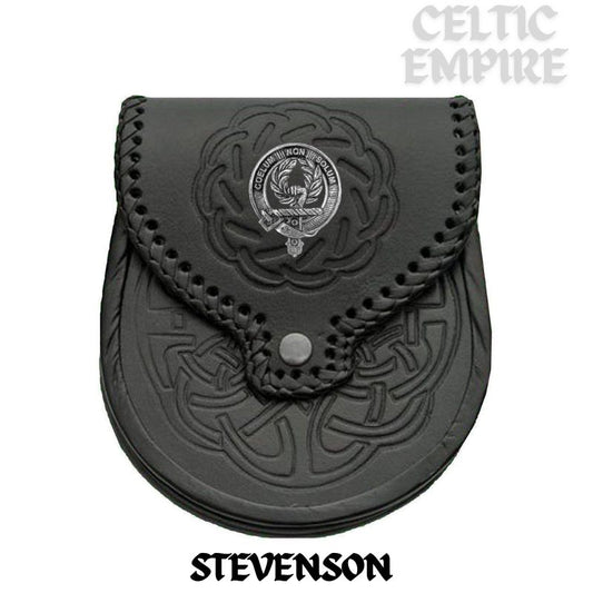 Stevenson Scottish Family Clan Badge Sporran, Leather