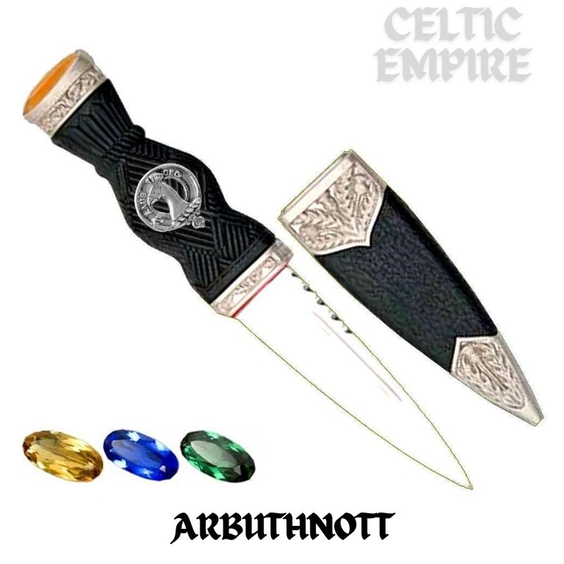 Arbuthnott family Clan Crest Sgian Dubh, Scottish Knife