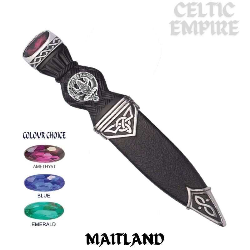 Maitland Interlace Family Clan Crest Sgian Dubh, Scottish Knife