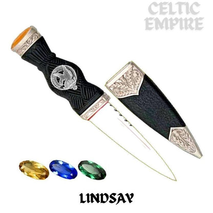 Lindsay Family Clan Crest Sgian Dubh, Scottish Knife