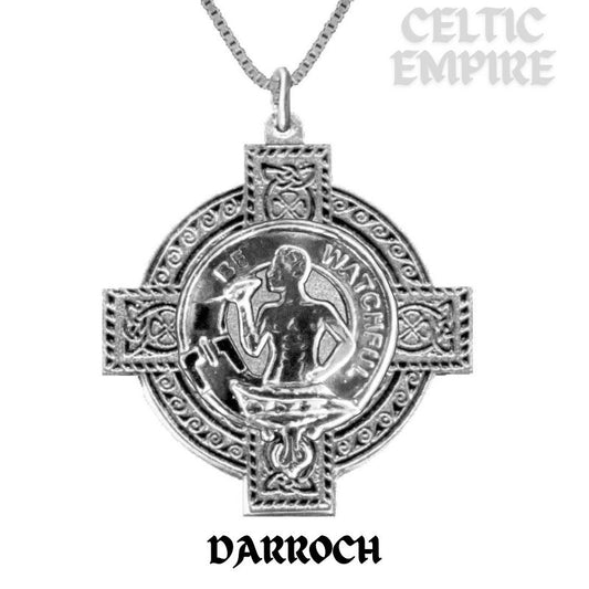 Darroch Family Clan Crest Celtic Cross Pendant Scottish