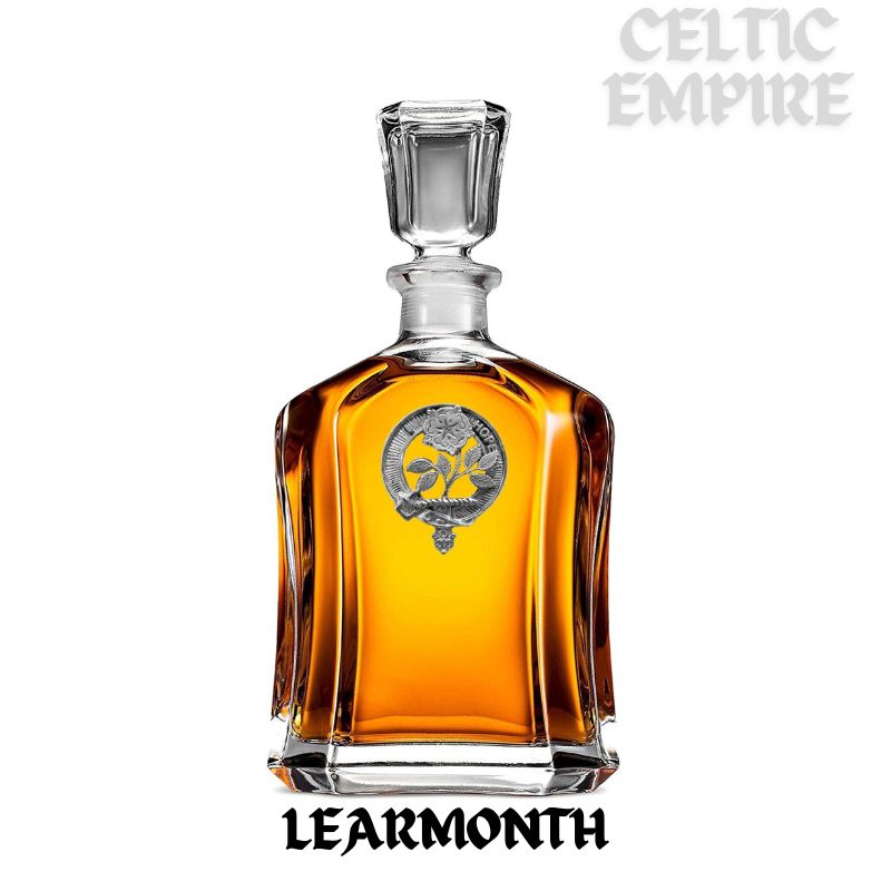 Learmonth Family Clan Crest Badge Whiskey Decanter