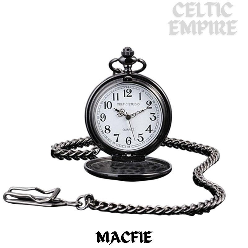 MacFie Scottish Family Clan Crest Pocket Watch
