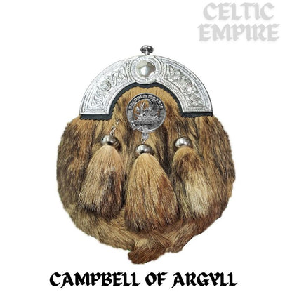 Campbell Argyll Scottish Family Clan Crest Badge Dress Fur Sporran