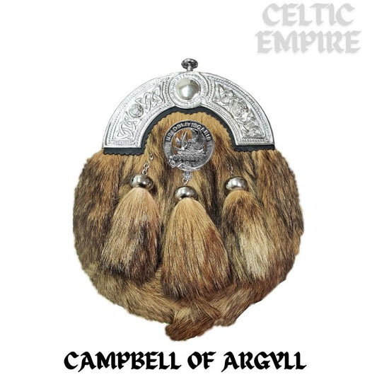 Campbell Argyll Scottish Family Clan Crest Badge Dress Fur Sporran