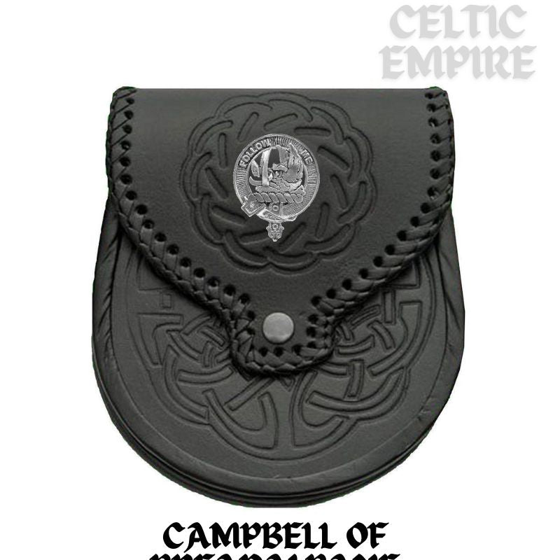Campbell Breadalbane Scottish Family Clan Badge Sporran, Leather