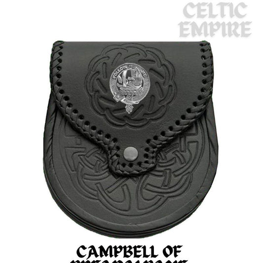 Campbell Breadalbane Scottish Family Clan Badge Sporran, Leather