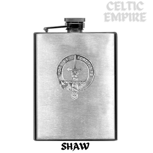 Shaw 8oz Family Clan Crest Scottish Badge Flask