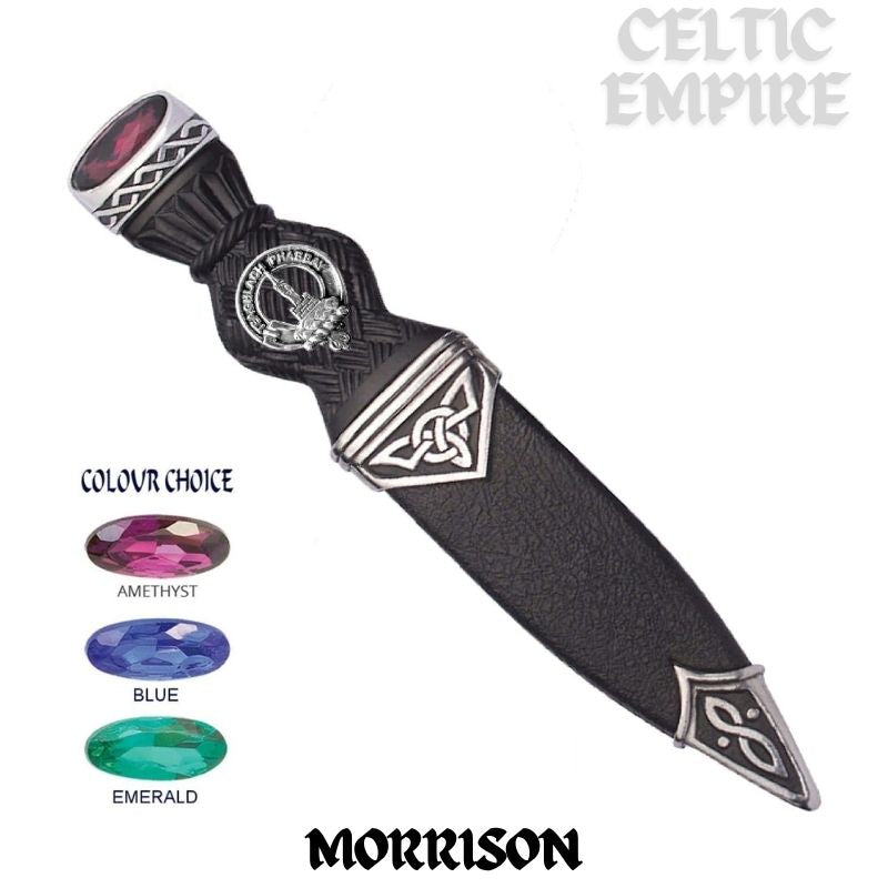Morrison Interlace Family Clan Crest Sgian Dubh, Scottish Knife