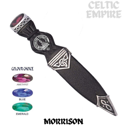 Morrison Interlace Family Clan Crest Sgian Dubh, Scottish Knife