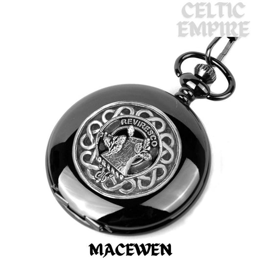 MacEwen Scottish Family Clan Crest Pocket Watch