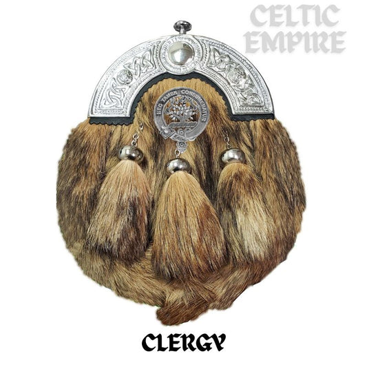 Clergy Scottish Family Clan Crest Badge Dress Fur Sporran