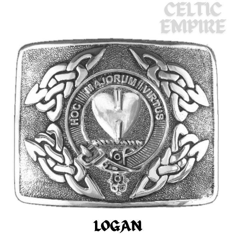 Logan Family Clan Crest Interlace Kilt Belt Buckle