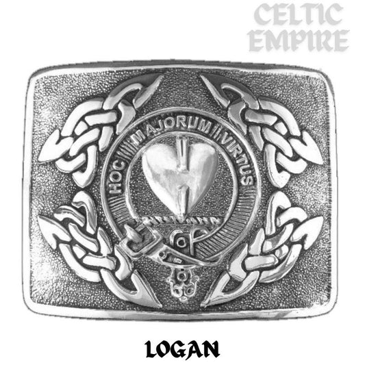 Logan Family Clan Crest Interlace Kilt Belt Buckle
