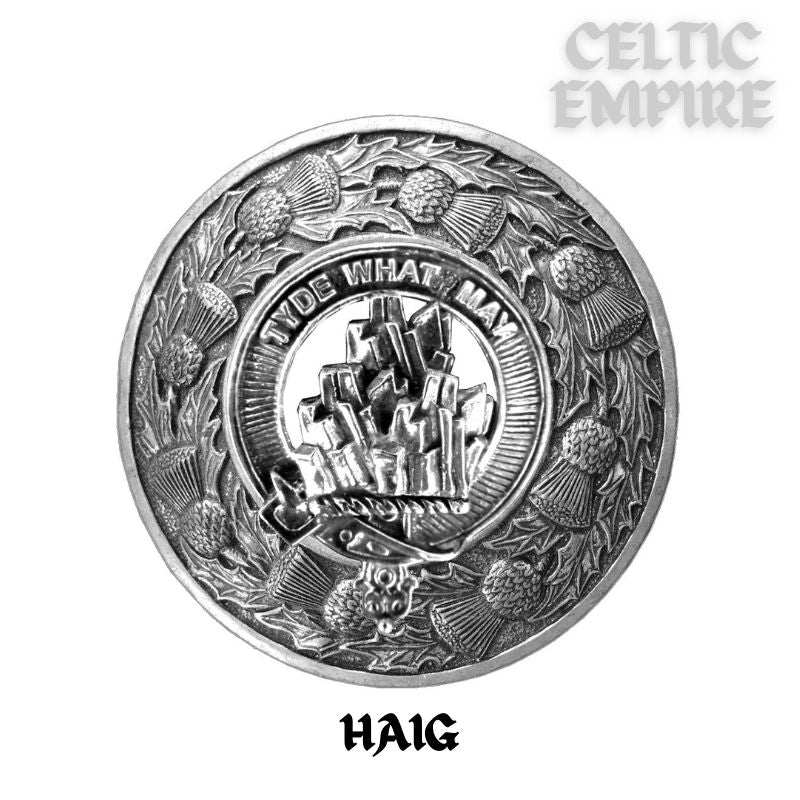 Haig Family Clan Badge Scottish Plaid Brooch