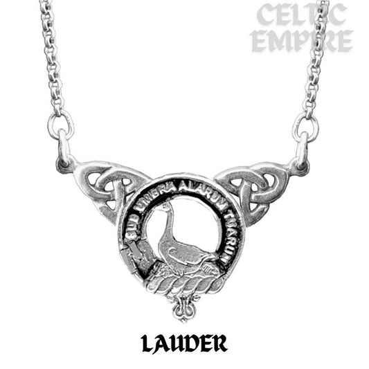 Lauder Family Clan Crest Double Drop Pendant