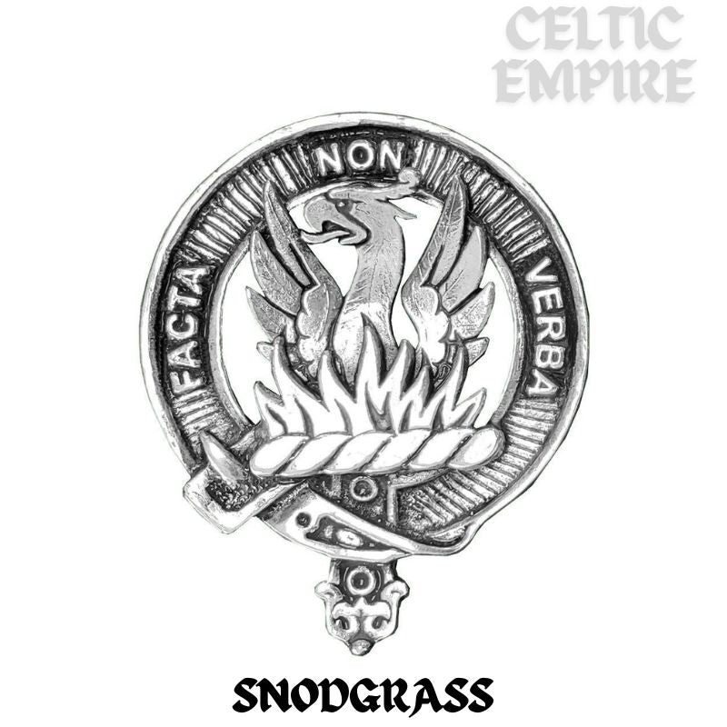 Snodgrass Large 1" Scottish Family Clan Crest Pendant - Sterling Silver