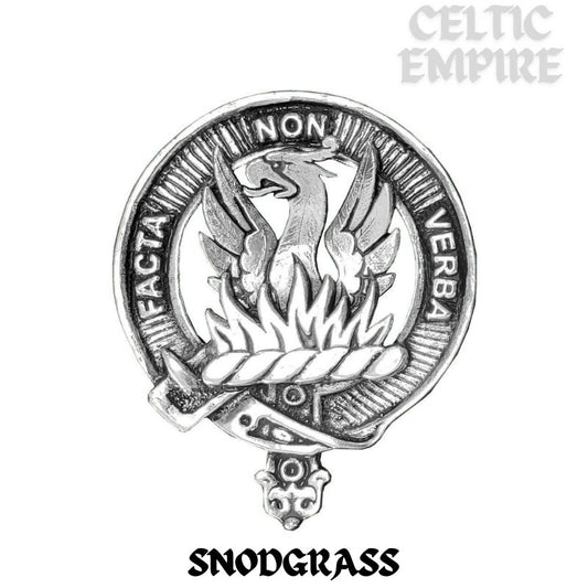 Snodgrass Large 1" Scottish Family Clan Crest Pendant - Sterling Silver