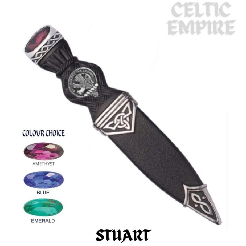 Stuart Interlace Family Clan Crest Sgian Dubh, Scottish Knife