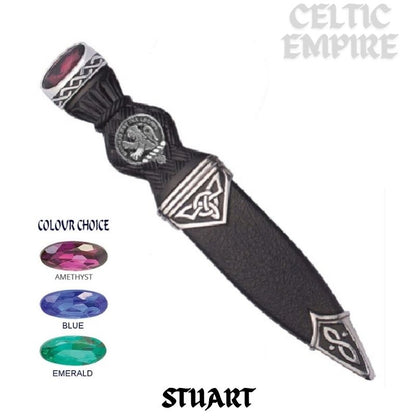 Stuart Interlace Family Clan Crest Sgian Dubh, Scottish Knife
