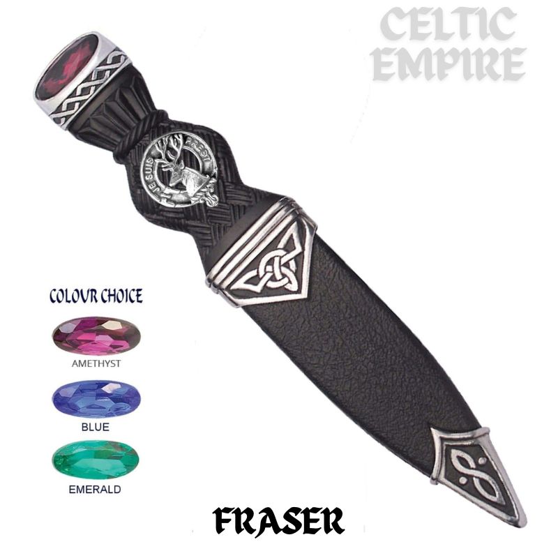 Fraser Interlace Family Clan Crest Sgian Dubh, Scottish Knife