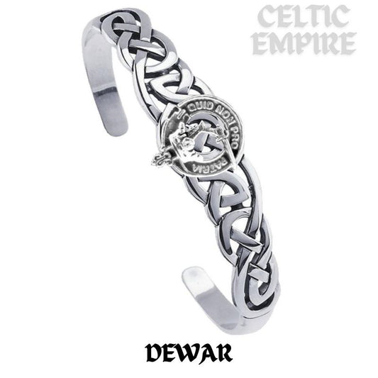 Dewar Family Clan Crest Celtic Cuff Bracelet