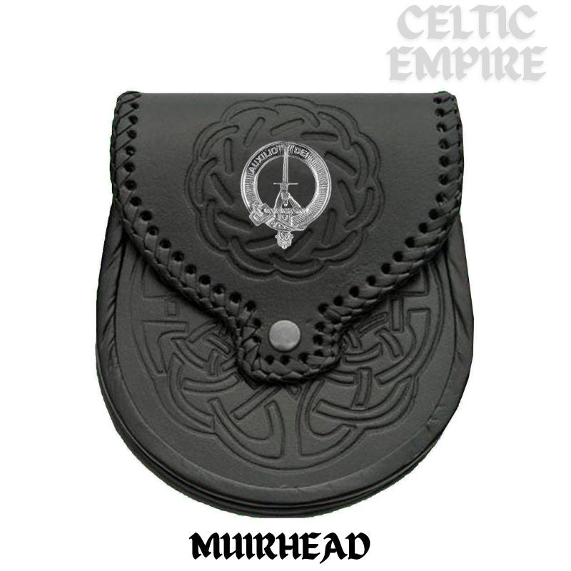 Muirhead Scottish Family Clan Badge Sporran, Leather
