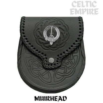 Muirhead Scottish Family Clan Badge Sporran, Leather