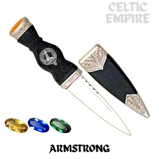 Armstrong Family Clan Crest Sgian Dubh, Scottish Knife