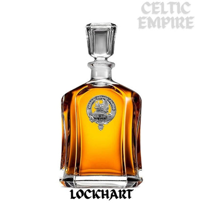 Lockhart Family Clan Crest Badge Whiskey Decanter