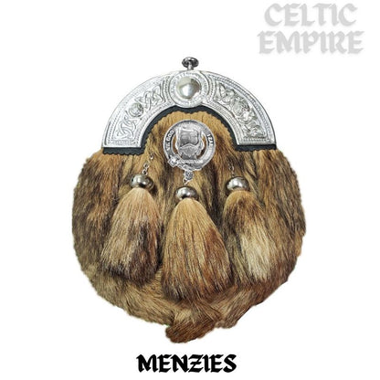 Menzies Scottish Family Clan Crest Badge Dress Fur Sporran