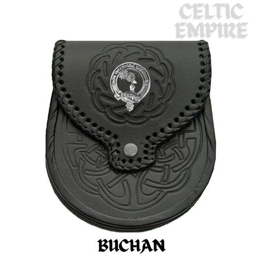 Buchan Scottish Family Clan Badge Sporran, Leather