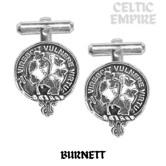 Burnett Family Clan Crest Scottish Cufflinks; Pewter, Sterling Silver and Karat Gold