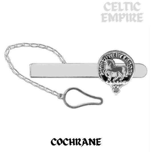 Cochrane Family Clan Crest Scottish Button Loop Tie Bar ~ Sterling silver