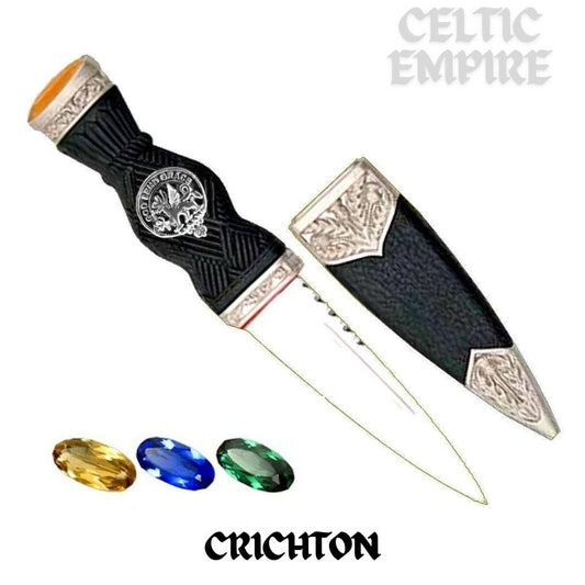 Crichton Family Clan Crest Sgian Dubh, Scottish Knife