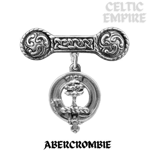 Abercrombie Family Clan Crest Iona Bar Brooch - Sterling Silver