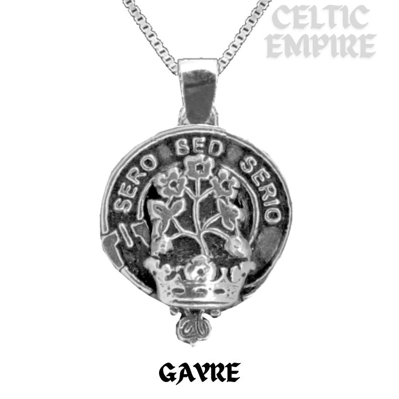 Gayre Large 1" Scottish Family Clan Crest Pendant - Sterling Silver