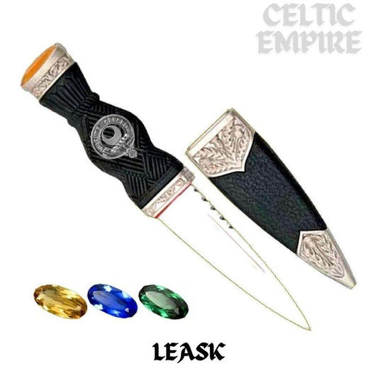 Leask Family Clan Crest Sgian Dubh, Scottish Knife