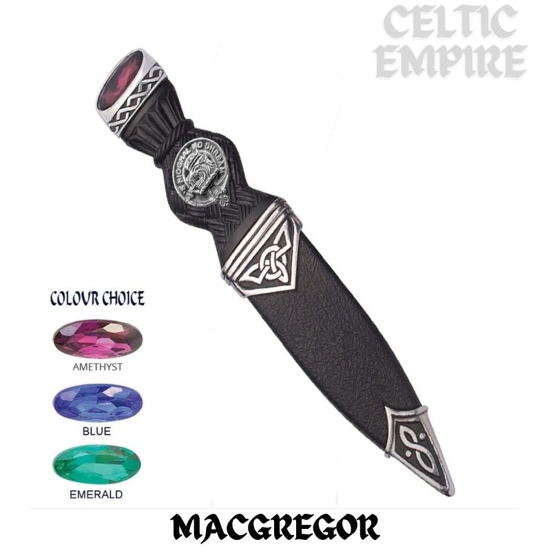 MacGregor Interlace Family Clan Crest Sgian Dubh, Scottish Knife