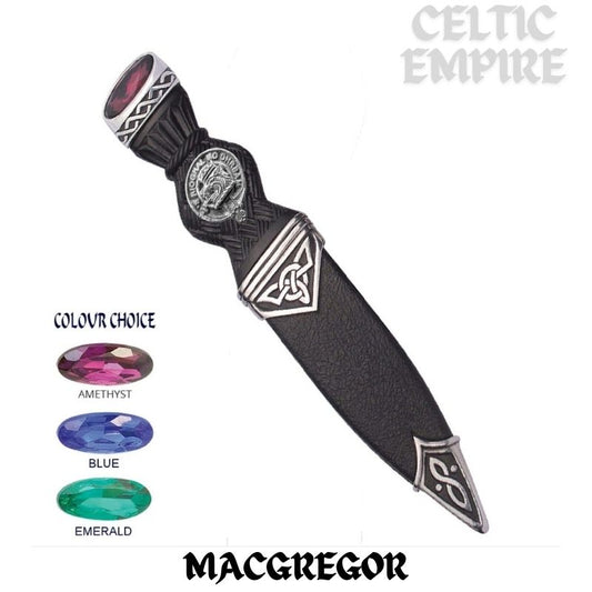 MacGregor Interlace Family Clan Crest Sgian Dubh, Scottish Knife